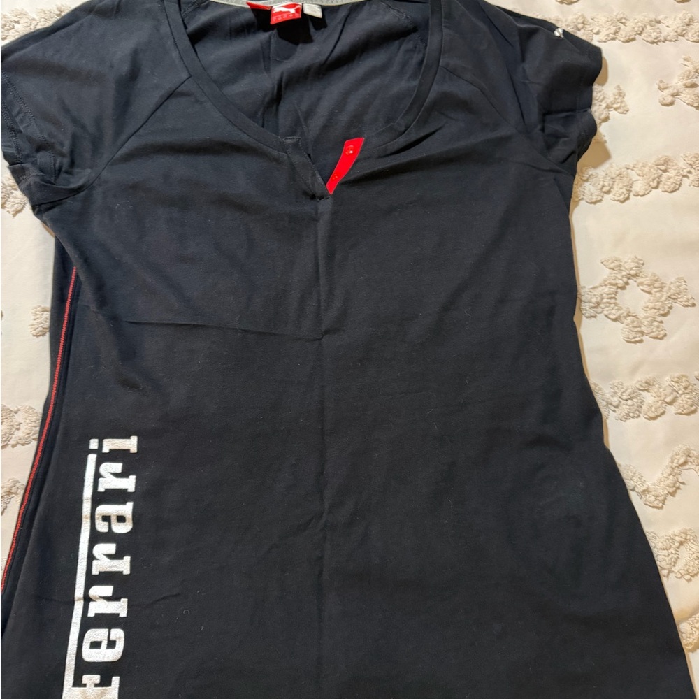Ferrari Black Tee with Red Highlights